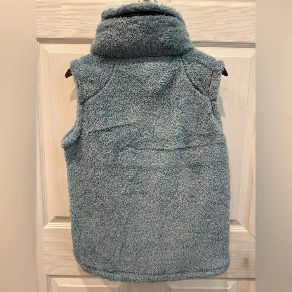 i 5 Apparel Women's High Pile Fleece Vest With Hood Size XL Blue NWT - Picture 2 of 8